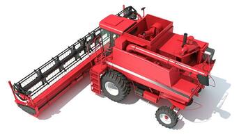 Farm Combine Harvester 3D rendering on white background photo