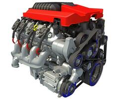 V8 Car Engine motor 3D rendering photo