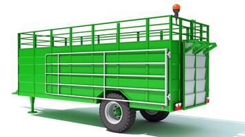 Farm Trailer 3D rendering on white background photo