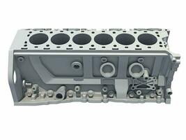 V12 Engine Block vehicle part 3D rendering on white background photo