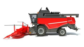 Combine Harvester 3D rendering on white background photo