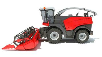 Combine Harvester 3D rendering on white background photo