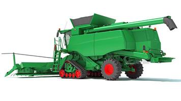 Combine Harvester 3D rendering on white background photo