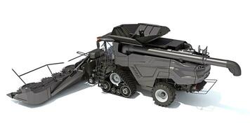 Combine Harvester farm equipment 3D rendering on white background photo