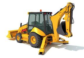 Wheel Loader construction machinery 3D rendering on white background photo