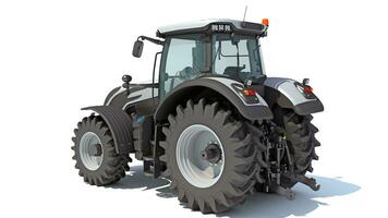 Farm Tractor 3D rendering on white background photo