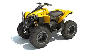 ATV all terrain Vehicle 3D rendering on white background photo