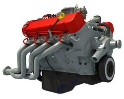 V8 Car Engine motor 3D rendering photo