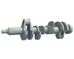 Engine Crankshaft 3D rendering on white background photo