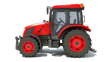 Farm Tractor 3D rendering on white background photo