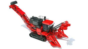 Sugar Cane Harvester 3D rendering on white background photo