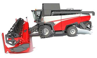 Combine Harvester farm equipment 3D rendering on white background photo