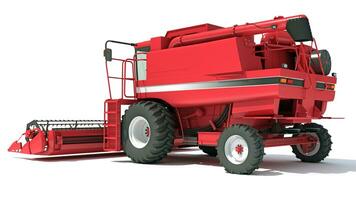 Farm Combine Harvester 3D rendering on white background photo