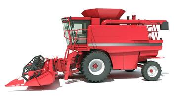 Combine Harvester farm equipment 3D rendering on white background photo