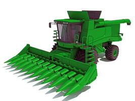 Farm Combine Harvester 3D rendering on white background photo