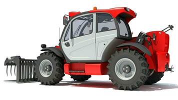 Telehandler heavy construction machinery 3D rendering on white background photo