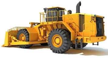 Wheel Dozer heavy construction machinery 3D rendering on white background photo