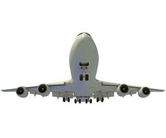 Aircraft 3D rendering airplane on white background photo