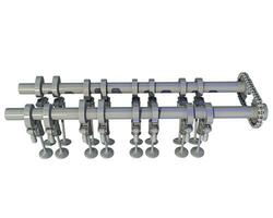 V8 Engine Camshaft Valves 3D rendering on white background photo