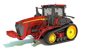 Farm Track Tractor 3D rendering on white background photo