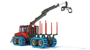 Forestry Forwarder 3D rendering on white background photo