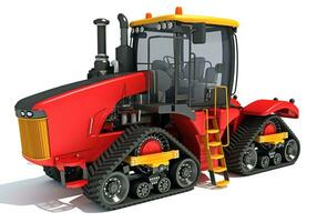 Farm Tractor 3D rendering on white background photo