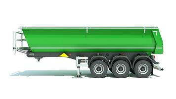 Mining Dump Trailer heavy construction machinery 3D rendering on white background photo