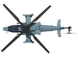 Military Helicopter 3D rendering on white background photo