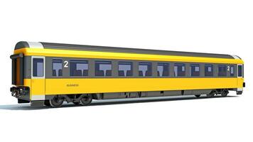 Passenger Train 3D rendering on white background photo