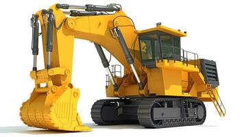 Tracked Mining Excavator heavy construction machinery 3D rendering photo