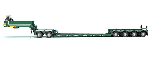 Low Loader Trailer 3D rendering on white background photo