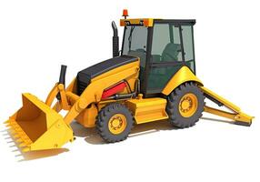 Wheel Loader construction machinery 3D rendering on white background photo