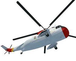 Helicopter 3D rendering on white background photo