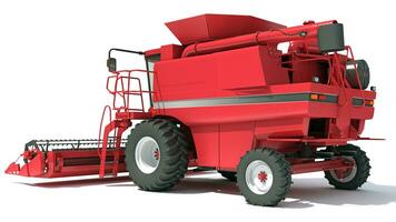 Combine Harvester farm equipment 3D rendering on white background photo