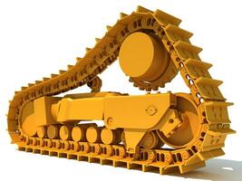 Excavator Track 3D rendering on white background photo