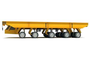 astillero transportador vehículo 3d representación en blanco antecedentes foto