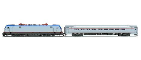 Locomotive train 3D rendering on white background photo