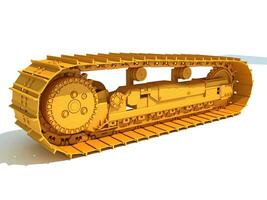 Excavator Track 3D rendering on white background photo