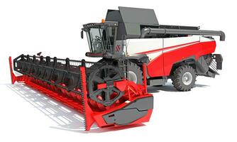 Combine Harvester 3D rendering on white background photo