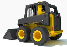 Skid Steer Loader 3D rendering on white background photo