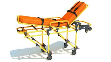 Medical Stretcher Trolley 3D rendering on white background photo