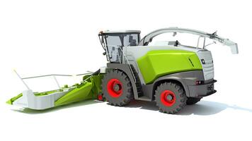 Combine Harvester 3D rendering on white background photo