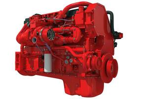 Truck engine 3D rendering on white background photo