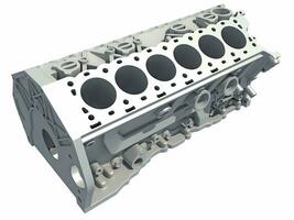 V12 Engine Block vehicle part 3D rendering on white background photo