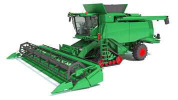 Combine Harvester 3D rendering on white background photo