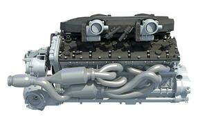 V12 Car Engine 3D rendering on white background photo