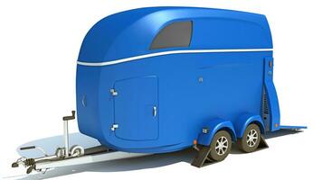 Horse Transport Trailer 3D rendering on white background photo