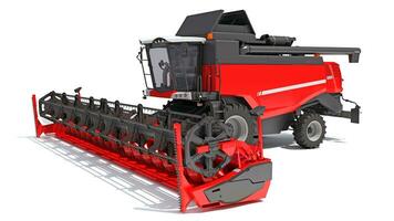 Combine Harvester farm equipment 3D rendering on white background photo