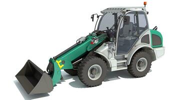 Telescopic Wheel Loader Telehandler Forklift 3D rendering on white background photo