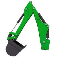 Excavator Shovel Crane Arm 3D rendering on white background photo